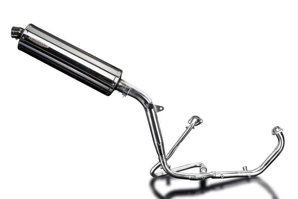 HONDA XL125V VARADERO FULL EXHAUST SYSTEM 450mm STAINLESS OVAL BSAU SILENCER