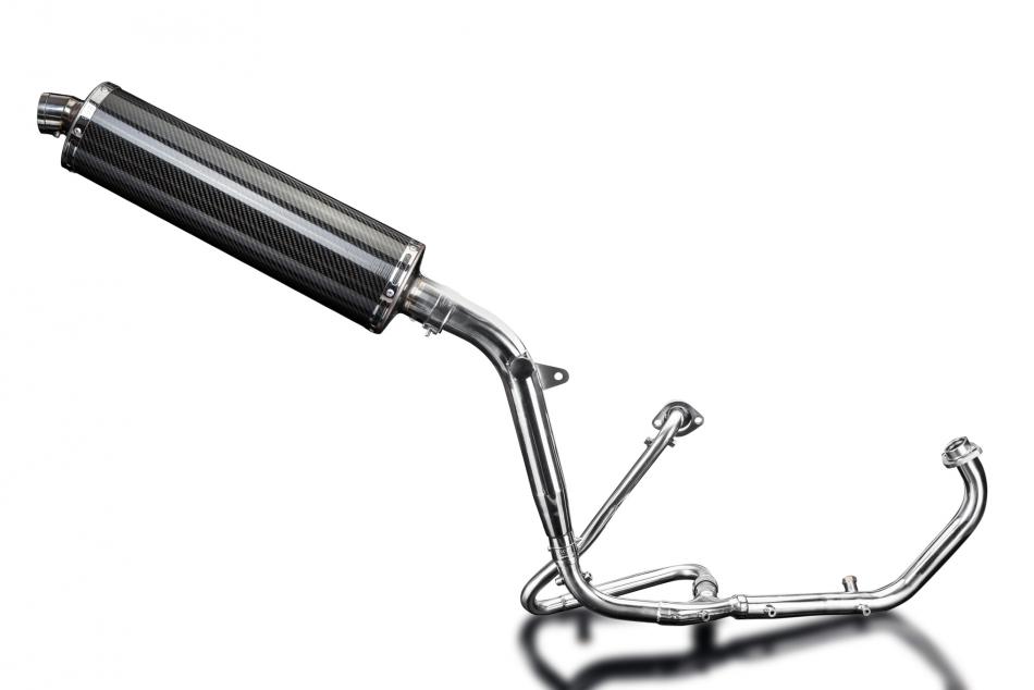 HONDA XL125V VARADERO FULL EXHAUST SYSTEM 450mm CARBON OVAL BSAU SILENCER
