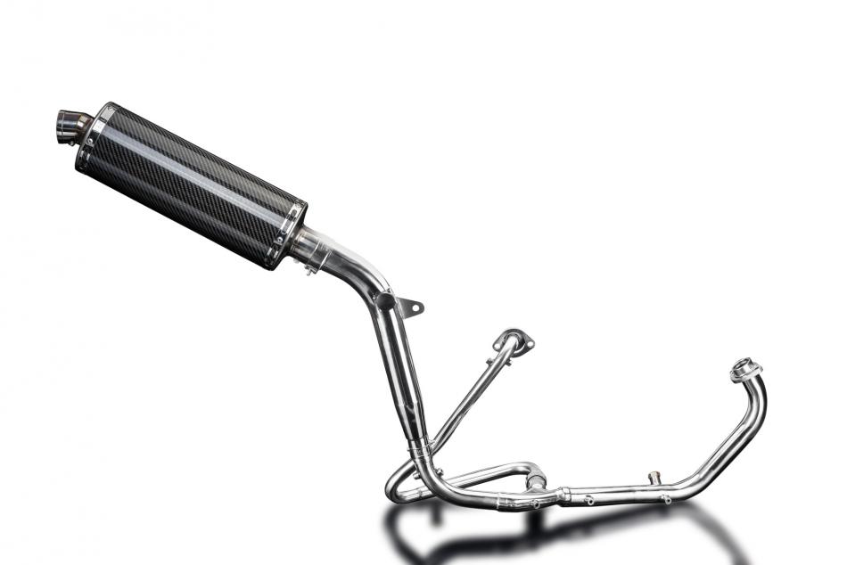 HONDA XL125V VARADERO FULL EXHAUST SYSTEM 350mm CARBON OVAL BSAU SILENCER