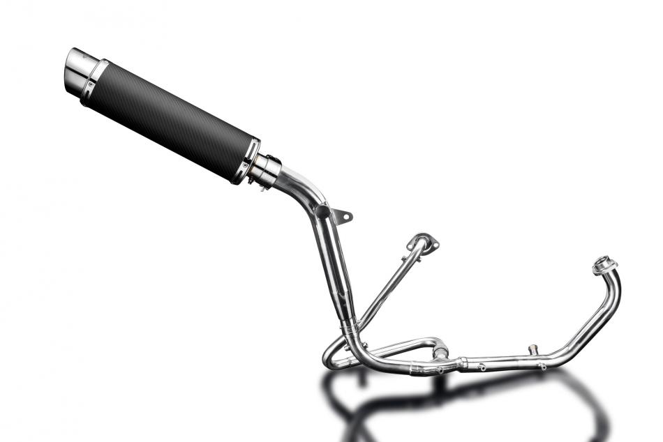 HONDA XL125V VARADERO FULL EXHAUST SYSTEM 350mm CARBON ROUND BSAU SILENCER