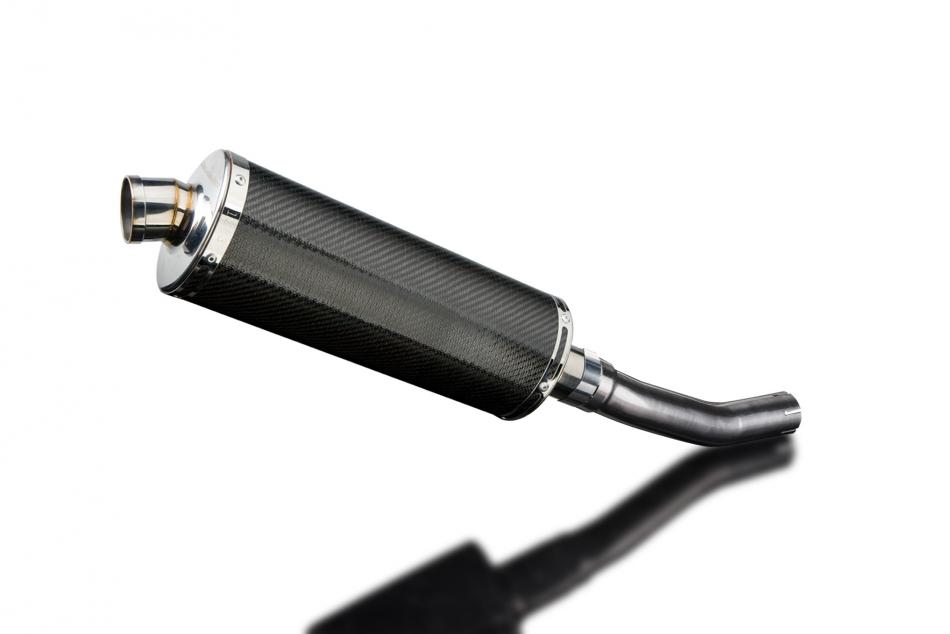 KAWASAKI KLR650A 1987-2007 350mm OVAL CARBON BSAU SILENCER EXHAUST KIT