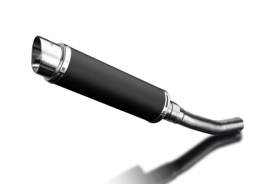 KAWASAKI KLR650A 1987-2007 350mm CARBON ROUND BSAU SILENCER EXHAUST KIT