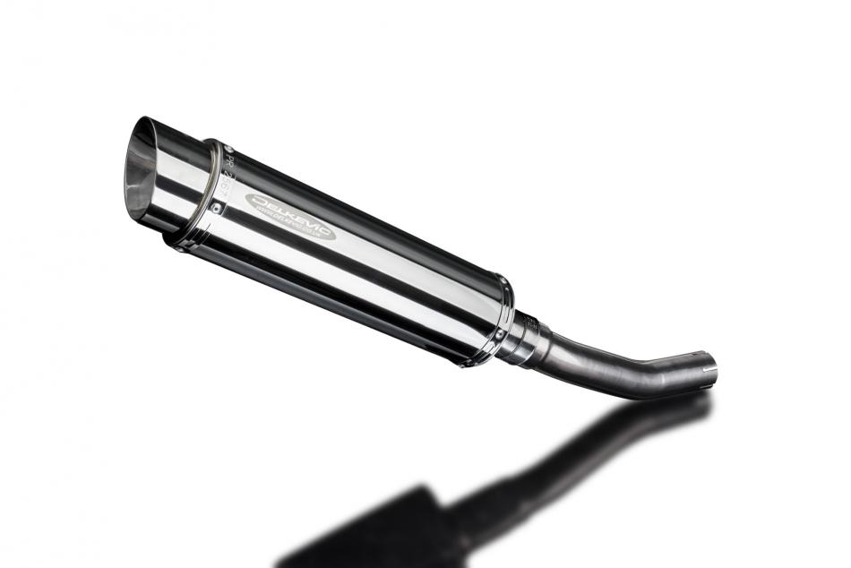 KAWASAKI KLR650A 1987-2007 350mm ROUND STAINLESS BSAU SILENCER EXHAUST KIT