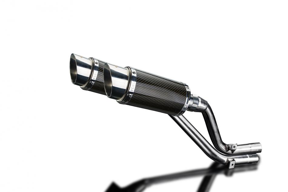 HONDA NX650 DOMINATOR 1995-2002 200mm ROUND CARBON  SILENCER EXHAUST KIT