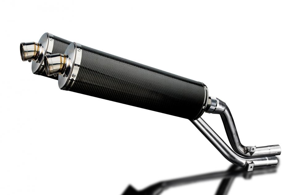 HONDA NX650 DOMINATOR 1995-2002 450mm OVAL CARBON BSAU SILENCER EXHAUST KIT