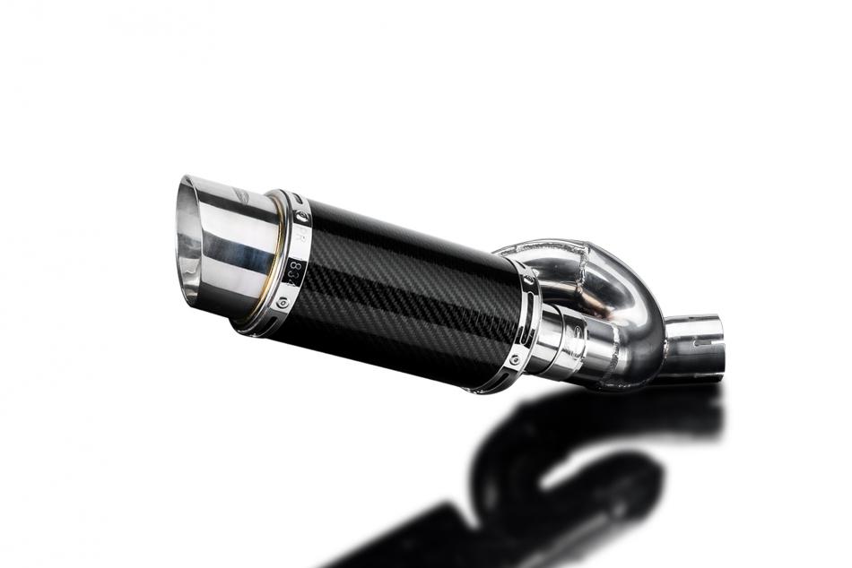 TRIUMPH STREET TRIPLE 765RS 2017-22 MINI 200mm CARBON FIBRE ROUND SILENCER