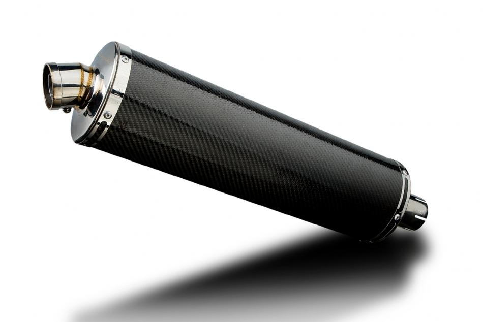 Delkevic Motorcycle 450mm Oval Carbon Exhaust Silencer End Can with Straps