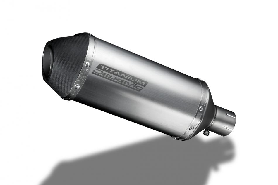 Delkevic Motorcycle 260mm X-Oval Titanium Exhaust Silencer End Can with Straps