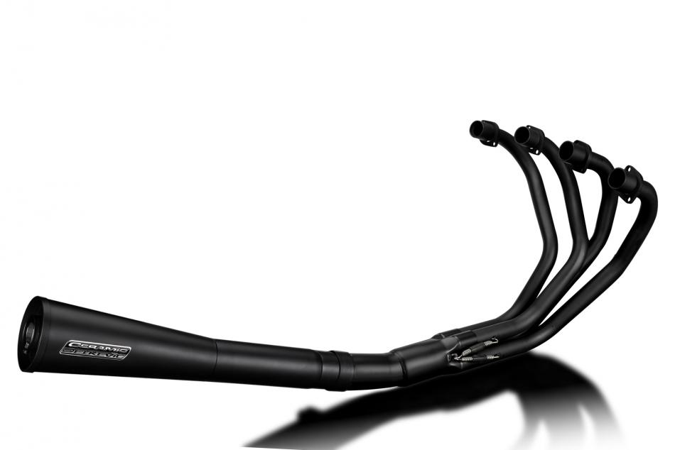 Honda CB350F Four 72-74 Exhaust 4-1 Megaphone Silencer Ceramic Coated Stainless