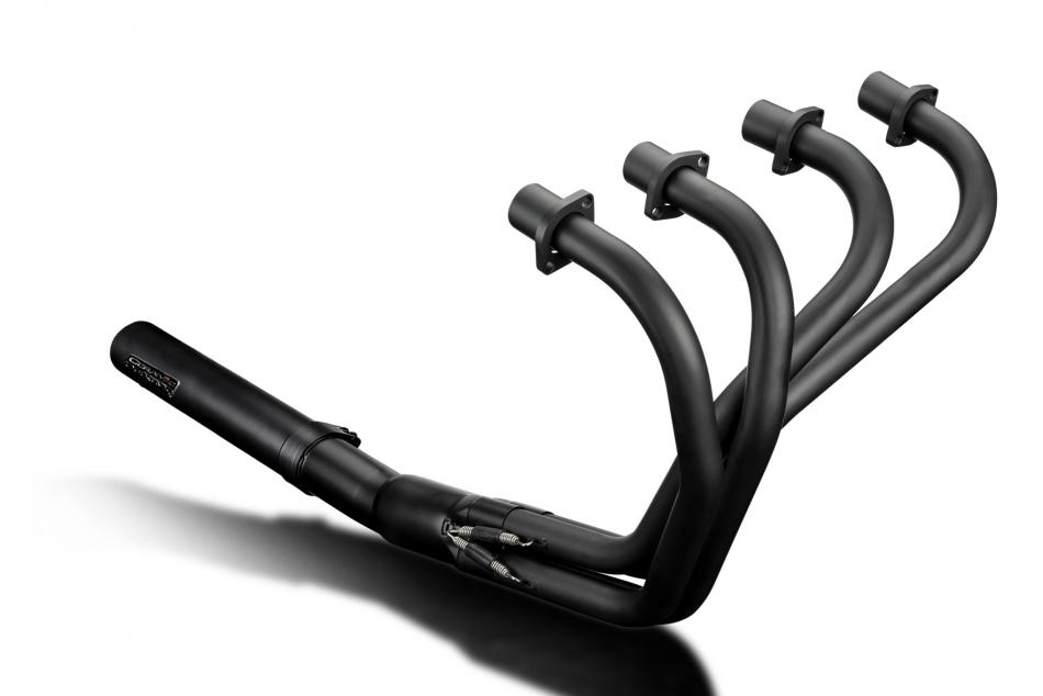 Honda CB350F Four 72-74 Exhaust 4-1 Straight Silencer Black Ceramic Coated Stainless