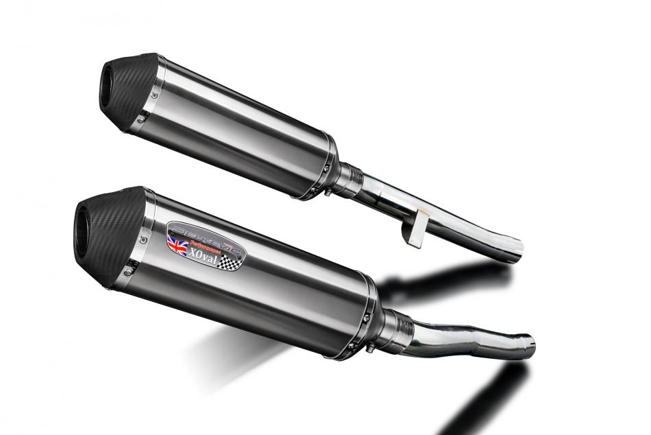 Suzuki GSX1400 2001-2004 Delkevic 343mm X-Oval Stainless Exhaust Silencer Kit