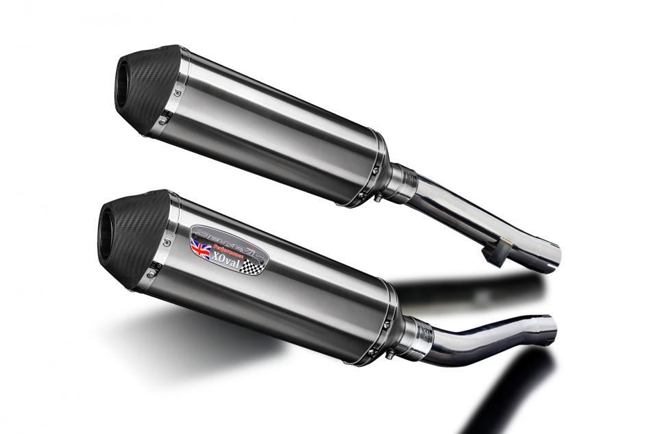 Yamaha XJR1200 1995-1998 343mm X-Oval Stainless Exhaust Silencers Cans Kit