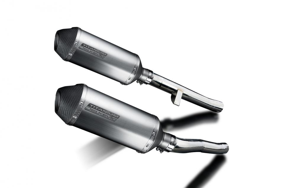 Suzuki GSX1400 2001-2004 Delkevic 260mm X-Oval Titanium Exhaust Silencer Can Kit