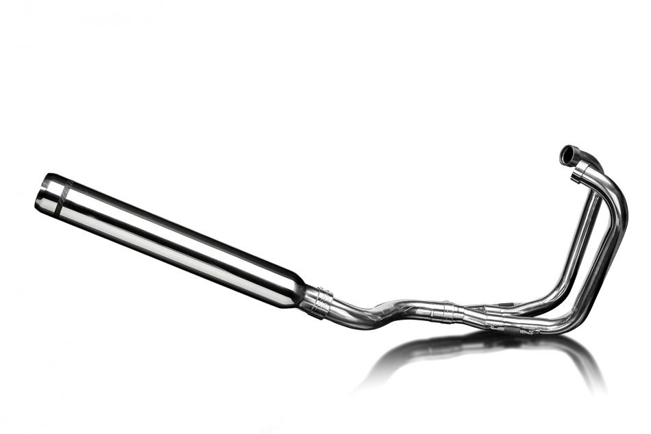 Honda CB250K CB350K 69-73 Full 2-1 Exhaust 550mm Stainless Bull Nose Silencer