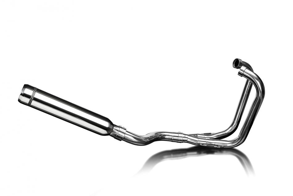 Honda CB250K CB350K 69-73 Full 2-1 Exhaust 410mm Stainless Bull Nose Silencer