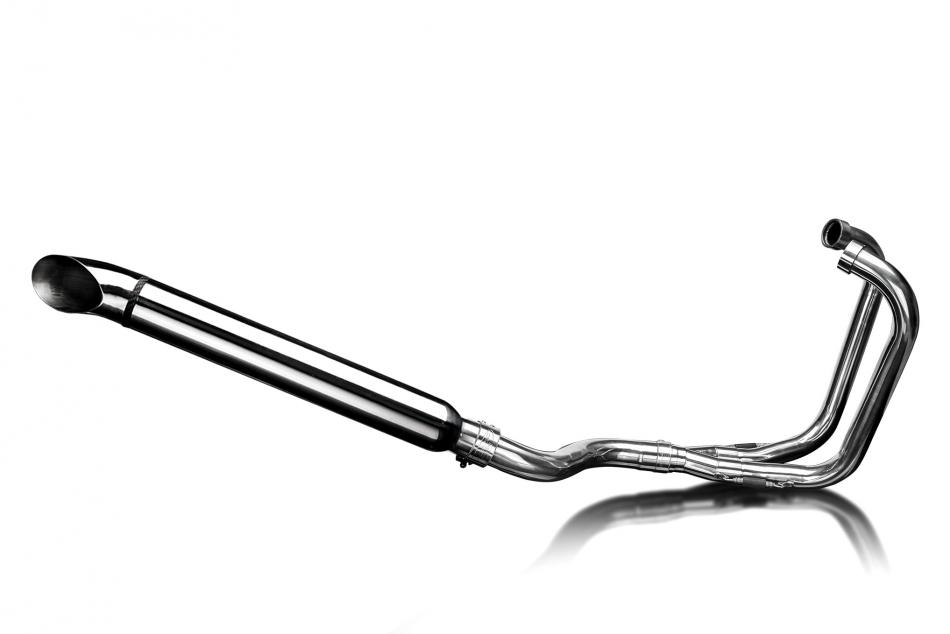 Honda CB350G 73 CB350K 69-73 Full 2-1 Exhaust 550mm Stainless Turn Out Silencer