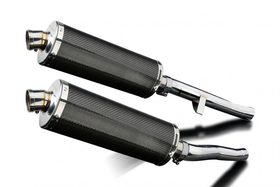 Suzuki GSX1400 2001-2004 Delkevic 350mm Oval Carbon Exhaust Silencer Can Kit