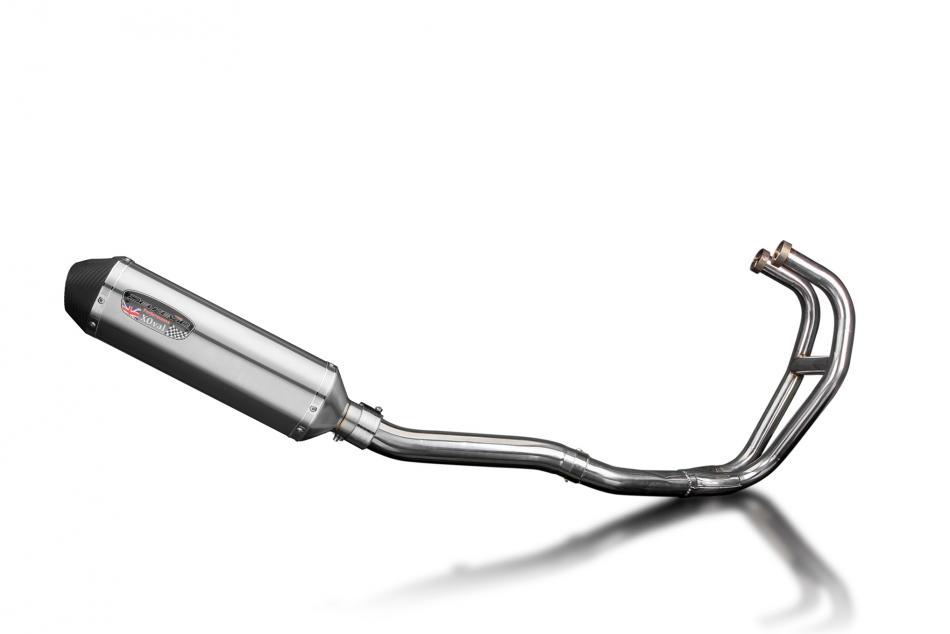 Kawasaki GPZ500S Complete Exhaust 2-1 343mm X-Oval Stainless Silencer Can