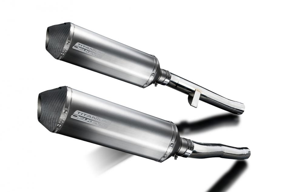 Suzuki GSX1400 2001-2004 Delkevic 343mm X-Oval Titanium Exhaust Silencer Can Kit