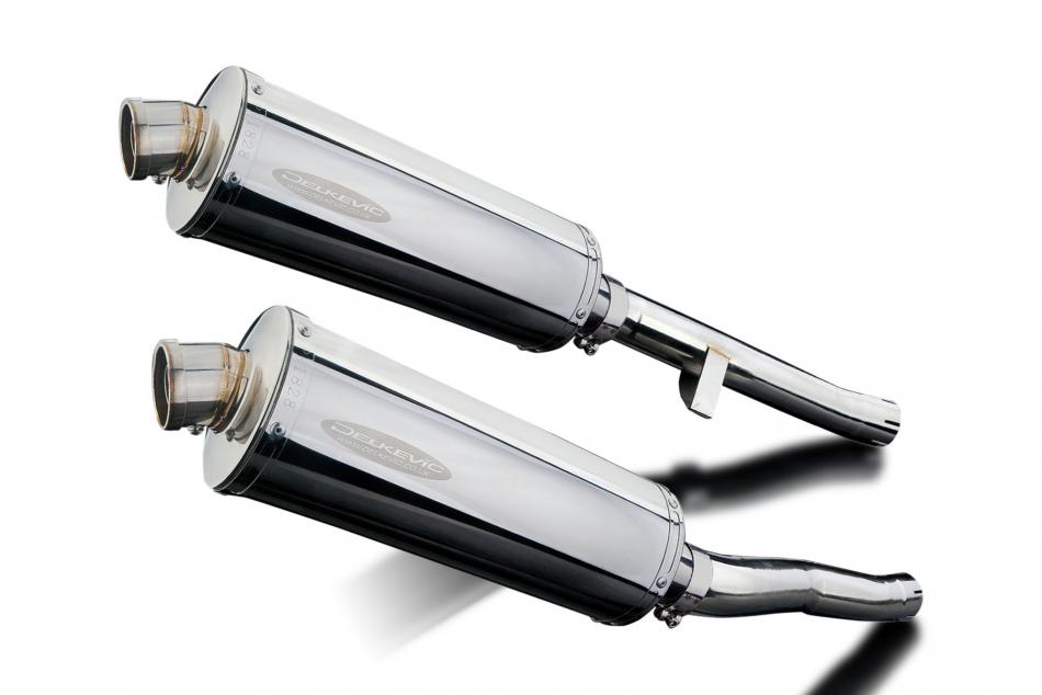 Suzuki GSX1400 2001-2004 Delkevic 350mm Oval Stainless Exhaust Silencer Can Kit