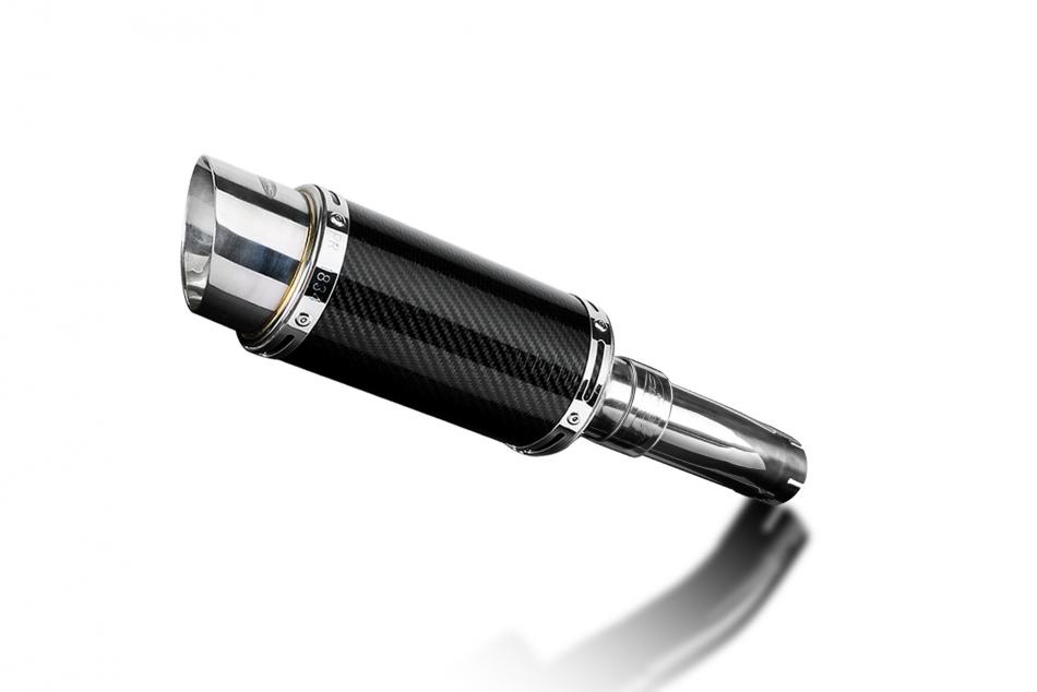 CFMOTO 650NK 2016-2023 200mm Round Carbon Fibre Exhaust Silencer Can Kit