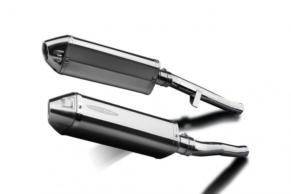 Suzuki GSX1400 2001-2004 Delkevic 320mm Tri-Oval Stainless Exhaust Silencer Kit