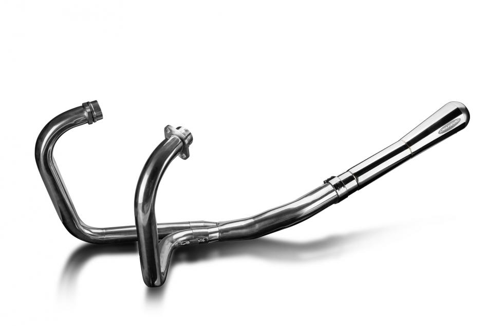 Honda CX500 C Custom Deluxe 78-81 Polished Exhaust 2-1 Reverse Cone Silencer