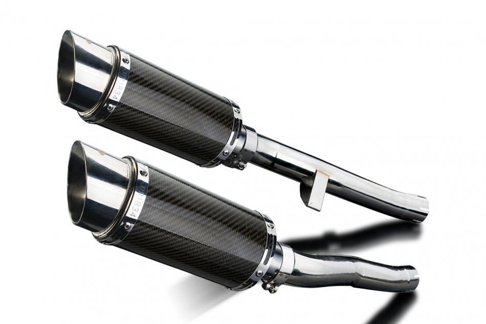 Suzuki GSX1400 2001-2004 Delkevic 200mm Round Carbon Exhaust Silencer Can Kit