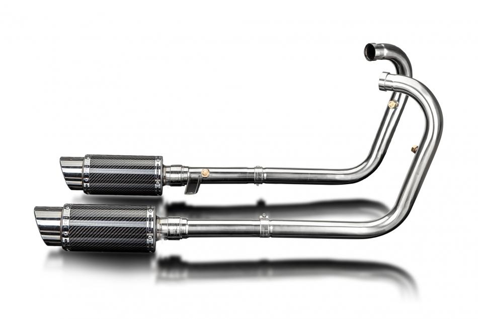 Kawasaki W650 99-06 W800 11-16 Full Exhaust 2-2 200mm Round Carbon Silencers