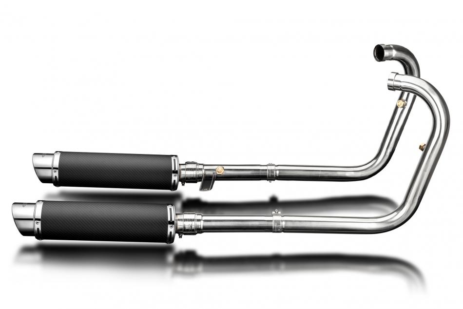 Kawasaki W650 99-06 W800 11-16 Full Exhaust 2-2 350mm Round Carbon Silencers