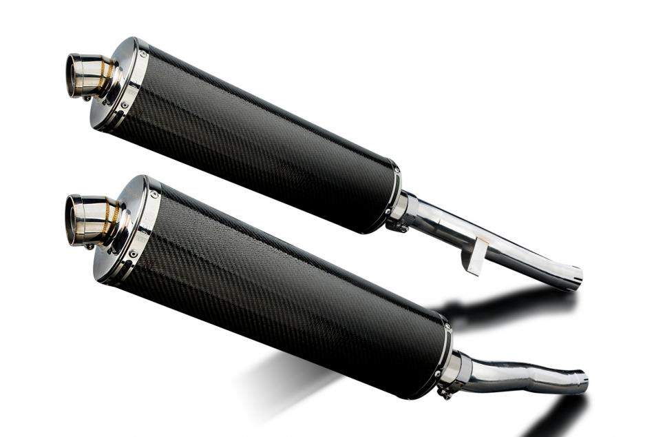 Suzuki GSX1400 2001-2004 Delkevic 450mm Oval Carbon Exhaust Silencer Can Kit