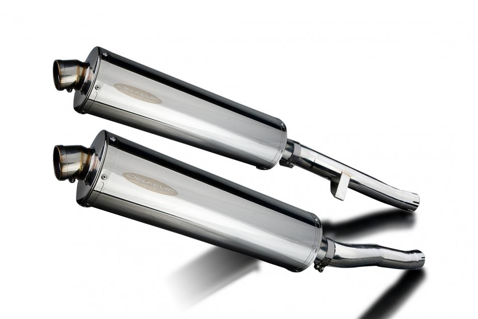 Suzuki GSX1400 2001-2004 Delkevic 450mm Oval Stainless Exhaust Silencer Can Kit