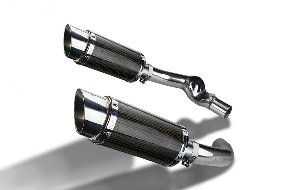 HONDA CBR1000F 1987-1999 200mm ROUND CARBON SILENCER EXHAUST KIT