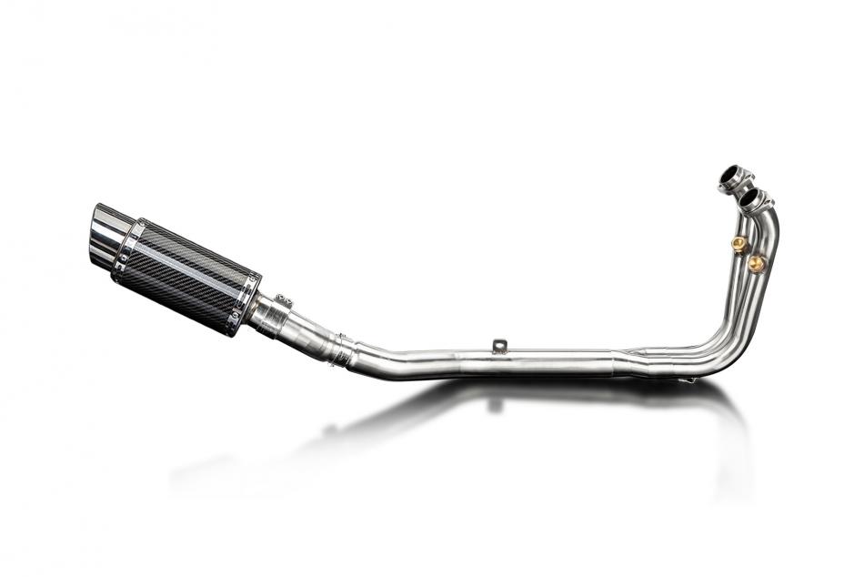 CFMOTO 450SS 2023-2025 / MINI 200mm (8 inch) CARBON FIBRE ROUND SILENCER 2 into 1 COMPLETE SYSTEM