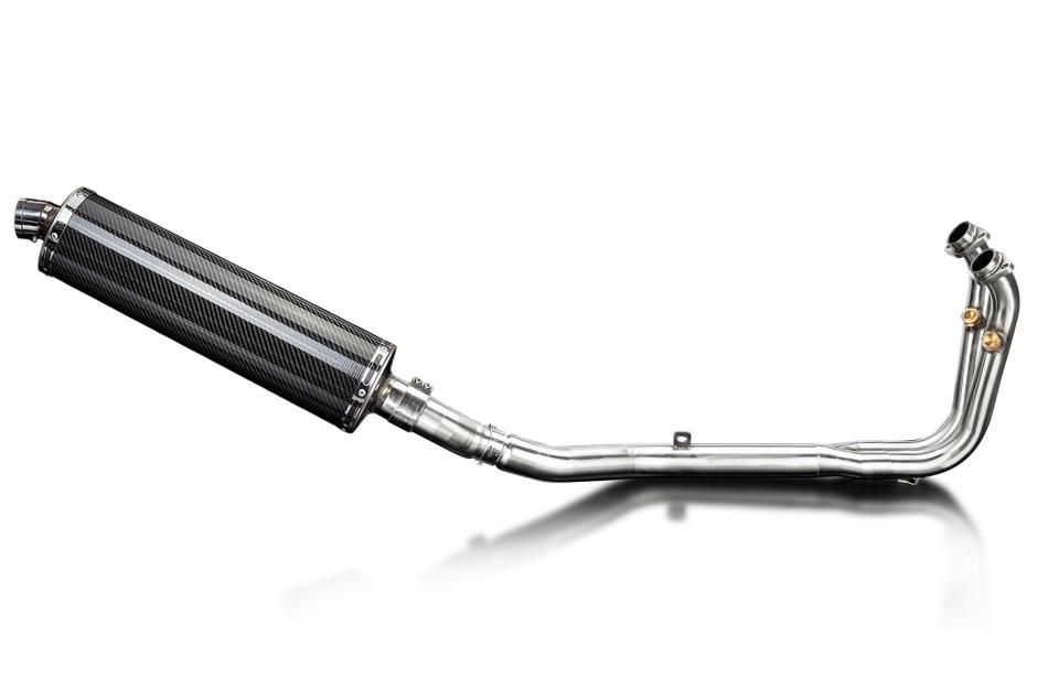CFMOTO 450SS 2023-2025 / OVAL 450mm (18 inch) CARBON FIBRE SILENCER 2 into 1 COMPLETE SYSTEM