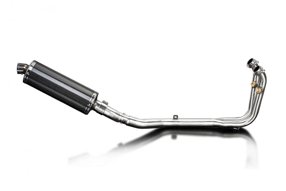 CFMOTO 450SS 2023-2025 / OVAL 350mm (14 inch) CARBON FIBRE SILENCER 2 into 1 COMPLETE SYSTEM