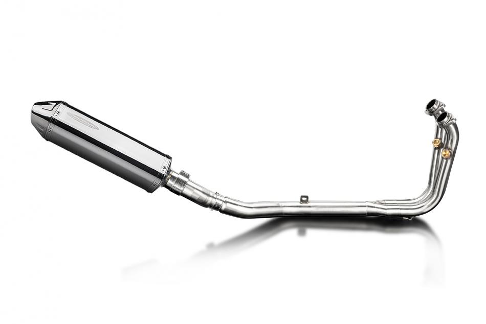 CFMOTO 450SS 2023-2025 / TRI-OVAL 320mm (13 inch) RH SILENCER 2 into 1 COMPLETE SYSTEM 304 STAINLESS