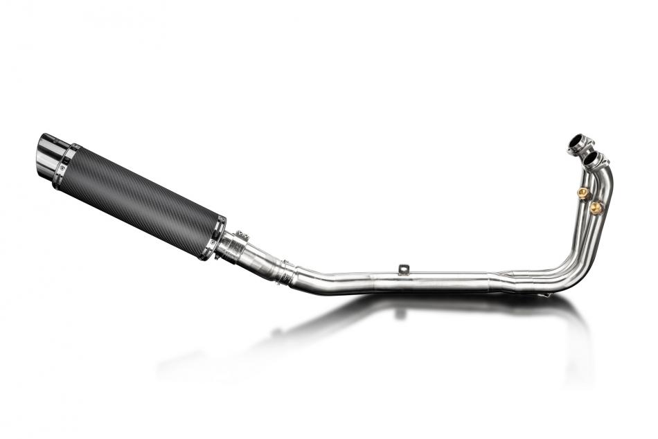 CFMOTO 450SS 2023-2025 / DL10 ROUND 350mm (14 inch) CARBON FIBRE SILENCER 2 into 1 COMPLETE SYSTEM