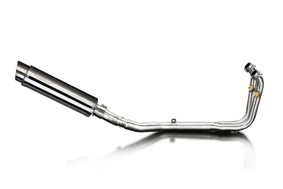 CFMOTO 450SS 2023-2025 / SL10 ROUND 350mm (14 inch) SILENCER 2 into 1 COMPLETE SYSTEM 304 STAINLESS