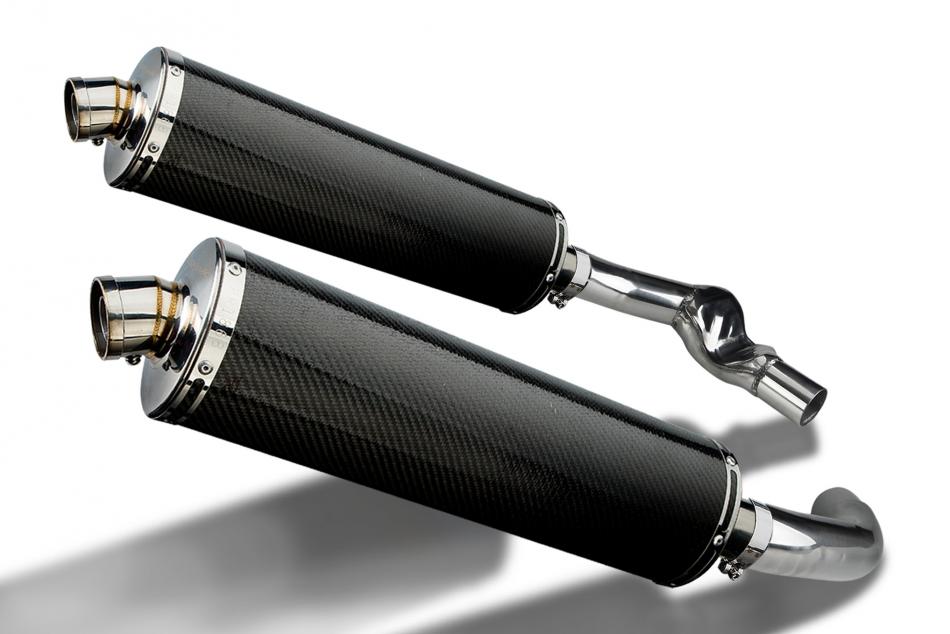 HONDA CBR1000F 1987-1999 450mm OVAL CARBON BSAU SILENCER EXHAUST KIT