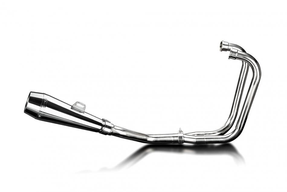 Honda CB450 CL450 1969-1974 Full Exhaust 2-1 Stainless Reverse Cone Silencer