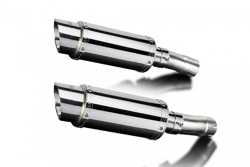 GSX1300R HAYABUSA 2021-2025 / 2* MINI 200mm (8 inch) ROUND SILENCERS 304STAINLESS STEEL