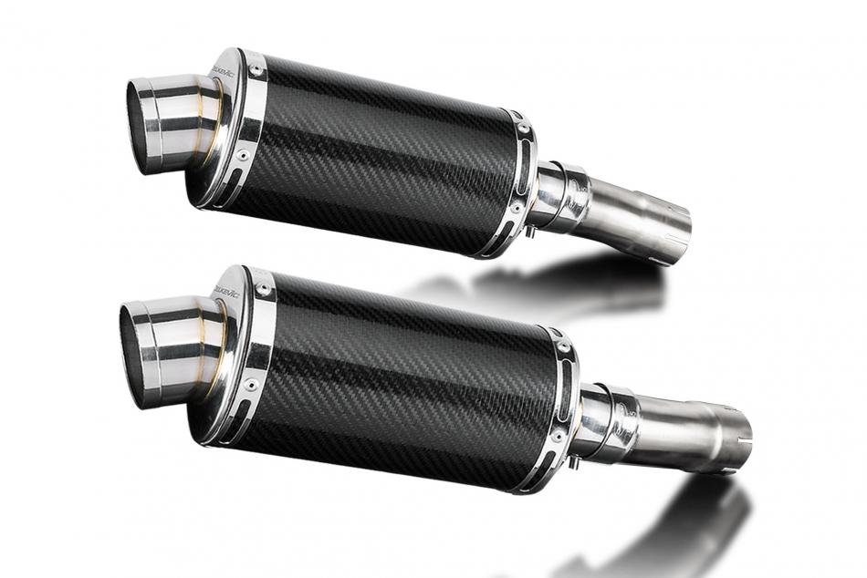 GSX1300R HAYABUSA 2021-2025 / 2* DS70 OVAL 225mm (9 inch) CARBON FIBRE SILENCERS