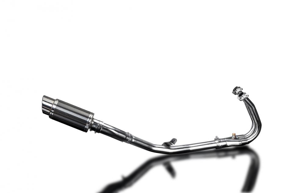 NINJA 500 2024-2025 / MINI 200mm (8 inch) CARBON FIBRE ROUND SILENCER 2 into 1 COMPLETE SYSTEM