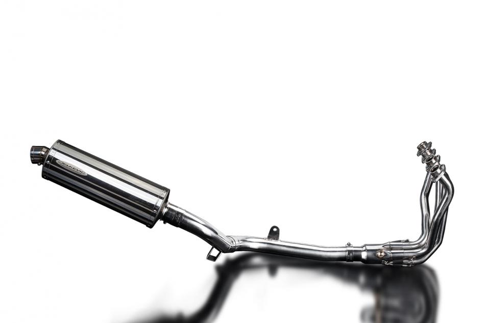 VERSYS 1100 2025 / DE-CAT OVAL 350mm (14 inch) SILENCER 4 into 1 COMPLETE SYSTEM 304 STAINLESS STEEL