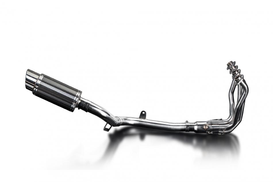 VERSYS 1100 2025 / DE-CAT MINI 200mm (8 inch) CARBON FIBRE ROUND SILENCER 4 into 1 COMPLETE SYSTEM