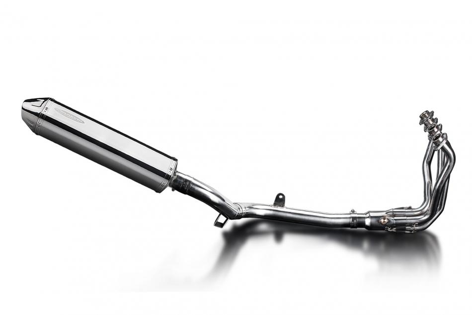 VERSYS 1100 2025 / DE-CAT TRI-OVAL 420mm (17 inch) RH SILENCER 4 into 1 COMPLETE SYSTEM 304 STAINLES