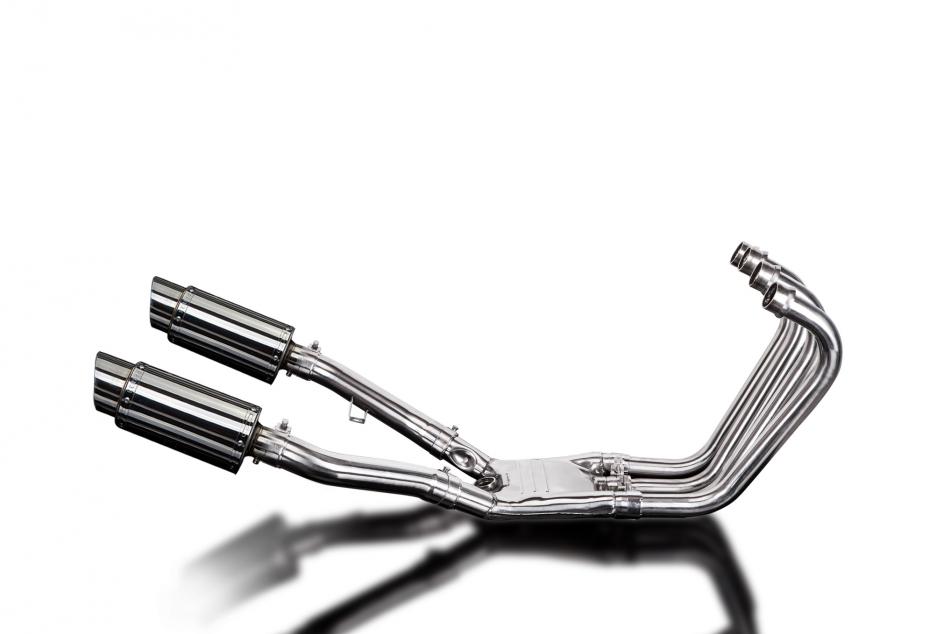 YAMAHA FJ1200 3CV 1988-90 FULL 4-2 EXHAUST 200mm STAINLESS ROUND SILENCERS