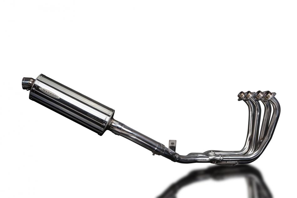 YAMAHA FZS600 FAZER 98-03 FULL EXHAUST SYSTEM 350mm STAINLESS OVAL BSAU SILENCER
