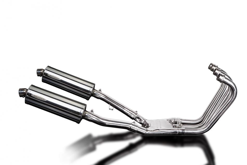 YAMAHA FJ1200 3CV 1988-90 FULL 4-2 EXHAUST 350mm STAINLESS OVAL BSAU SILENCERS